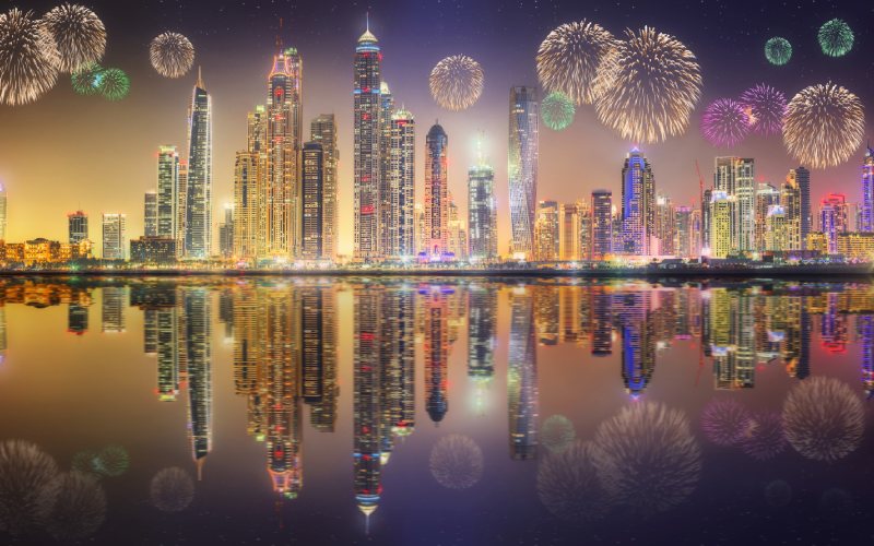 Fireworks in Dubai during Eid al-Adha.